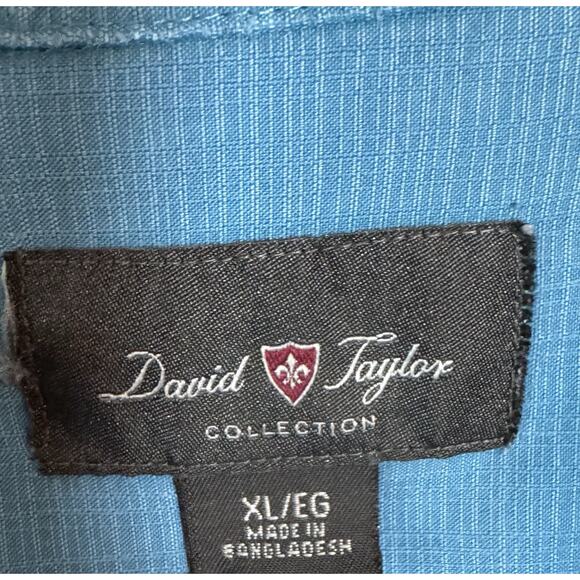 David Taylor Collection Men's Short Sleeved Button- Up, Blue, XL - Picture 6 of 8